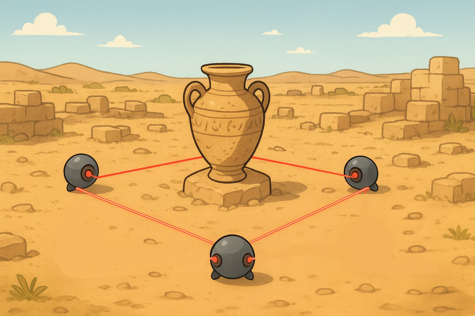 Drone monitoring archaeological site